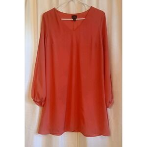 Worthington Women's Orange‎ Lined Slit (Cold Shoulder) Long Sleeve Dress - Sz PM